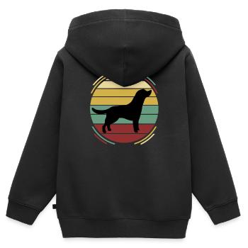 Retro Hund Labrador - Kinder Premium Organic Zip Hoodie - Schwarz - Hinten - AI Model Kid Male (0cm)