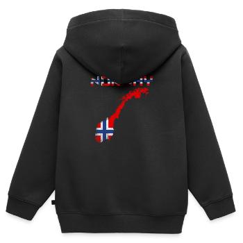 Norwegen Norweger - Kinder Premium Organic Zip Hoodie - Schwarz - Hinten - AI Model Kid Male (0cm)