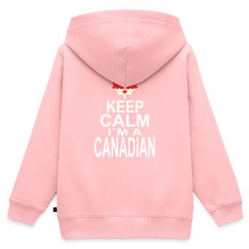 Keep Calm Im a Canadian - Kinder Premium Organic Zip Hoodie - Rosa - Hinten - AI Model Kid Female (0cm)