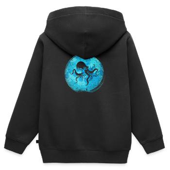 Oktopus - Kinder Premium Organic Zip Hoodie - Schwarz - Hinten - AI Model Kid Male (0cm)