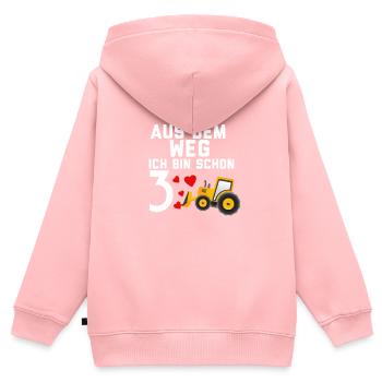 Aus den Weg Ich bin 3 Geburtstag Geschenkidee - Kinder Premium Organic Zip Hoodie - Rosa - Hinten - AI Model Kid Female (0cm)