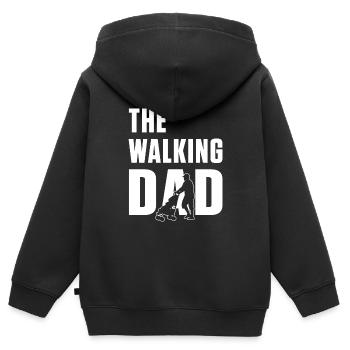 Le père qui marche - Sweat Premium à capuche zippé enfant bio - noir - Dos - AI Model Kid Male (0cm)