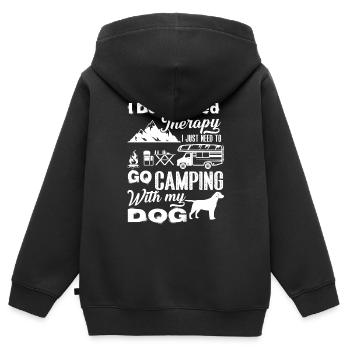 Camping Camping mit meinem Hund - Kinder Premium Organic Zip Hoodie - Schwarz - Hinten - AI Model Kid Male (0cm)