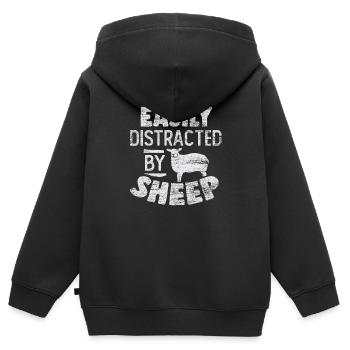 Schafe Hirte Bauer - Kinder Premium Organic Zip Hoodie - Schwarz - Hinten - AI Model Kid Male (0cm)