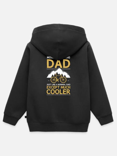 Mountainbiken Vader MTB mountainbiker - Kinder Premium zip hoodie biologisch - zwart