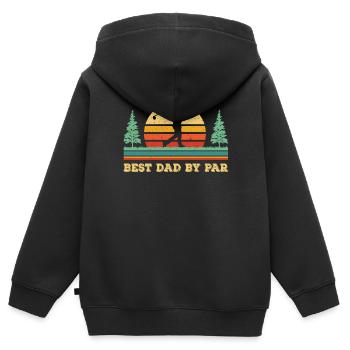 Best Dad By Par Golf Shirt - Cadeaux pour les amateurs de golf pour hommes - Sweat Premium à capuche zippé enfant bio - noir - Dos - AI Model Kid Male (0cm)