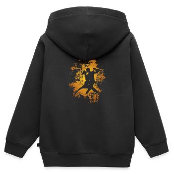 Danse sport danse couple danse - Sweat Premium à capuche zippé enfant bio - noir - Dos - AI Model Kid Male (0cm)