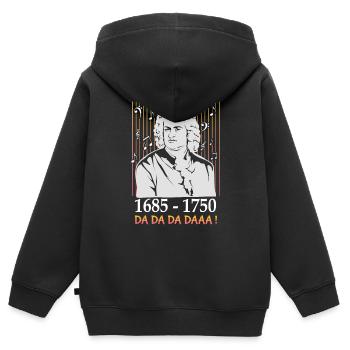 Johann Sebastian Bach - Kinder Premium Organic Zip Hoodie - Schwarz - Hinten - AI Model Kid Male (0cm)
