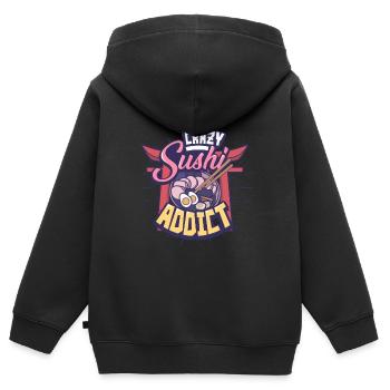 Sushi - Sweat Premium à capuche zippé enfant bio - noir - Dos - AI Model Kid Male (0cm)