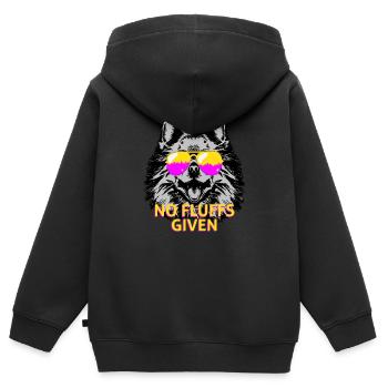 Lustiges Zwergspitz Besitzer - Kinder Premium Organic Zip Hoodie - Schwarz - Hinten - AI Model Kid Male (0cm)