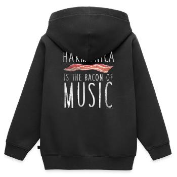 Harmonica est le bacon de la musique Harmonica - Sweat Premium à capuche zippé enfant bio - noir - Dos - AI Model Kid Male (0cm)