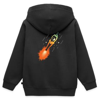rakete patch nasa esa - Kinder Premium Organic Zip Hoodie - Schwarz - Hinten - AI Model Kid Male (0cm)