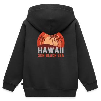 Hawaii - Sweat Premium à capuche zippé enfant bio - noir - Dos - AI Model Kid Male (0cm)
