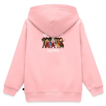 Nationalité Homme Antiracisme Contre Les Nazis - Sweat Premium à capuche zippé enfant bio - rose - Dos - AI Model Kid Female (0cm)