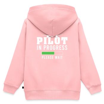 Pilote en formation - Sweat Premium à capuche zippé enfant bio - rose - Dos - AI Model Kid Female (0cm)