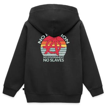 Anarchy punk anarchist punk symbol gift - Kids Premium Organic Zip-up Hoodie - black - Back - AI Model Kid Male (0cm)