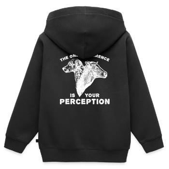 Perception of animal welfare animal rights activist - Kids Premium Organic Zip-up Hoodie - black - Back - AI Model Kid Male (0cm)