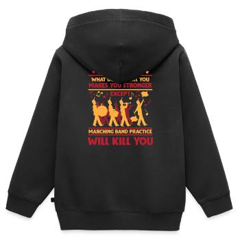 Hilarious marching band sarcasm trumpet - Kids Premium Organic Zip-up Hoodie - black - Back - AI Model Kid Male (0cm)