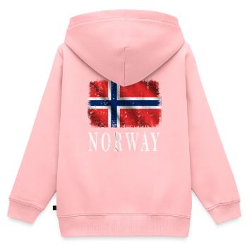 Norway flag, Norway flag vintage - Kids Premium Organic Zip-up Hoodie - rose - Back - AI Model Kid Female (0cm)