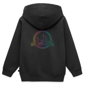 Francfort - Sweat Premium à capuche zippé enfant bio - noir - Dos - AI Model Kid Male (0cm)