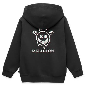 Religion Raver - Sweat Premium à capuche zippé enfant bio - noir - Dos - AI Model Kid Male (0cm)