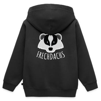 Frechdachs Tier Geschenkidee - Kinder Premium Organic Zip Hoodie - Schwarz - Hinten - AI Model Kid Male (0cm)