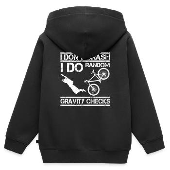 Bike Stuntman Sturz Extremsport MTB Radfahrer - Kinder Premium Organic Zip Hoodie - Schwarz - Hinten - AI Model Kid Male (0cm)