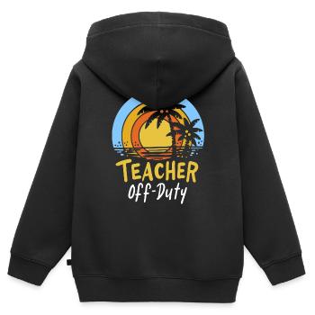 Lehrer Urlaub Ferien - Kinder Premium Organic Zip Hoodie - Schwarz - Hinten - AI Model Kid Male (0cm)
