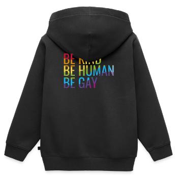 Soi joyeux - Sweat Premium à capuche zippé enfant bio - noir - Dos - AI Model Kid Male (0cm)