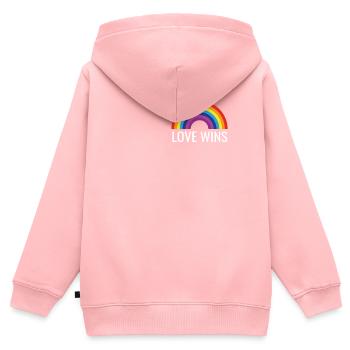 Love Wins - Kinder Premium Organic Zip Hoodie - Rosa - Hinten - AI Model Kid Female (0cm)