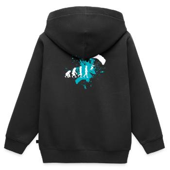 Paragliding Gleitschirm - Kinder Premium Organic Zip Hoodie - Schwarz - Hinten - AI Model Kid Male (0cm)