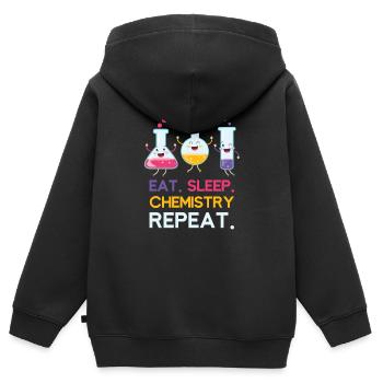Chimie chimique - Sweat Premium à capuche zippé enfant bio - noir - Dos - AI Model Kid Male (0cm)