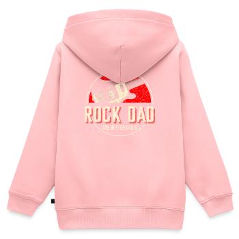 Rock Papa Rock und Roll Vatertag Geschenk Gitarren - Kinder Premium Organic Zip Hoodie - Rosa - Hinten - AI Model Kid Female (0cm)