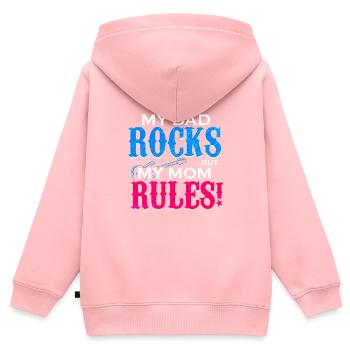 Rock Papa Rock und Roll Vatertag Geschenk Gitarren - Kinder Premium Organic Zip Hoodie - Rosa - Hinten - AI Model Kid Female (0cm)
