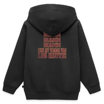 Mann Mann Mann I Katastrophal Lustiges Geschenk - Kinder Premium Organic Zip Hoodie - Schwarz - Hinten - AI Model Kid Male (0cm)