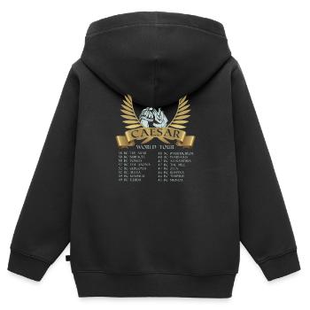Geschichte Gaius Julius Cäsar Antike Schlachtzüge - Kinder Premium Organic Zip Hoodie - Schwarz - Hinten - AI Model Kid Male (0cm)