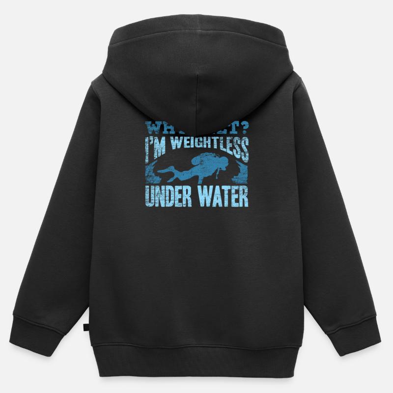 Plongée sous-marine - Sweat Premium à capuche zippé enfant bio - noir