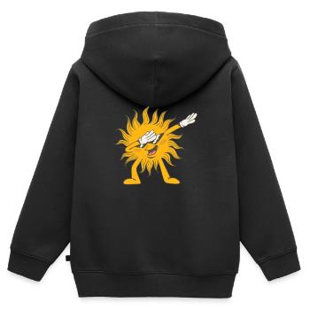 Tamponner le soleil - Sweat Premium à capuche zippé enfant bio - noir - Dos - AI Model Kid Male (0cm)