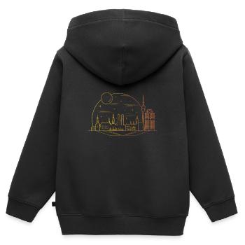 Munich - Sweat Premium à capuche zippé enfant bio - noir - Dos - AI Model Kid Male (0cm)