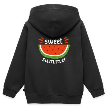 Süßer Sommer Sonne Strand Melone Frucht Geschenk - Kinder Premium Organic Zip Hoodie - Schwarz - Hinten - AI Model Kid Male (0cm)