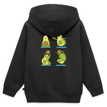 avocado - Kids Premium Organic Zip-up Hoodie - black - Back - AI Model Kid Male (0cm)