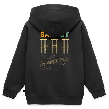 Bassist Dad Shirt - Gitarrenakkord Shirt - Väter - Kinder Premium Organic Zip Hoodie - Schwarz - Hinten - AI Model Kid Male (0cm)
