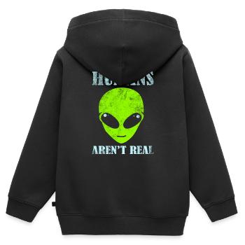 Funny Alien Ufo Alien Space Aliens - Kids Premium Organic Zip-up Hoodie - black - Back - AI Model Kid Male (0cm)