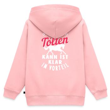 Pferd Tölten - Kinder Premium Organic Zip Hoodie - Rosa - Hinten - AI Model Kid Female (0cm)