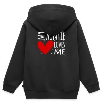 My Auntie Loves Me Aunt Babystramler - Kids Premium Organic Zip-up Hoodie - black - Back - AI Model Kid Male (0cm)