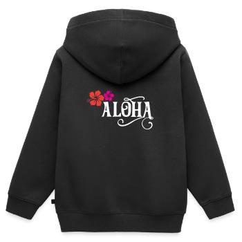 Aloha - Sweat Premium à capuche zippé enfant bio - noir - Dos - AI Model Kid Male (0cm)