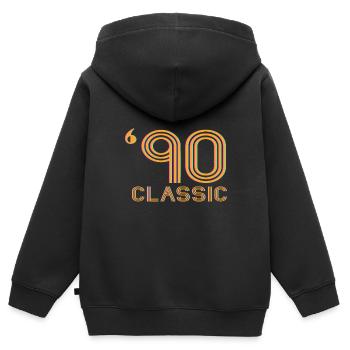 90er Jahre Klassiker - Kinder Premium Organic Zip Hoodie - Schwarz - Hinten - AI Model Kid Male (0cm)