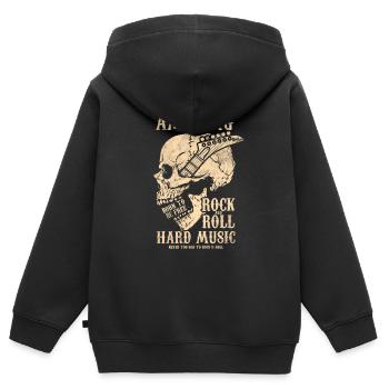 Rock ’n’ Roll - Kinder Premium Organic Zip Hoodie - Schwarz - Hinten - AI Model Kid Male (0cm)