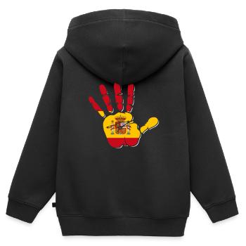 Spain - Kids Premium Organic Zip-up Hoodie - black - Back - AI Model Kid Male (0cm)