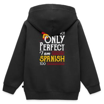 Espagne - Sweat Premium à capuche zippé enfant bio - noir - Dos - AI Model Kid Male (0cm)